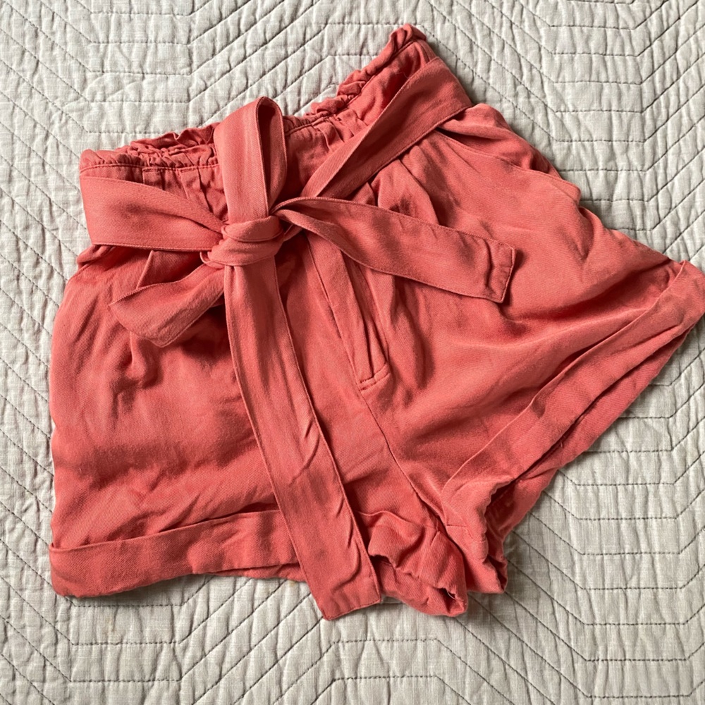 Coral Pink high waisted shorts forever 21 XS